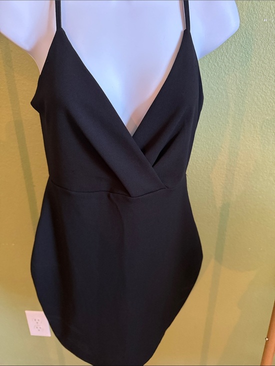 Lulus Dresses & Skirts - Lulu's Black Spaghetti Strap Wrap Mini Dress